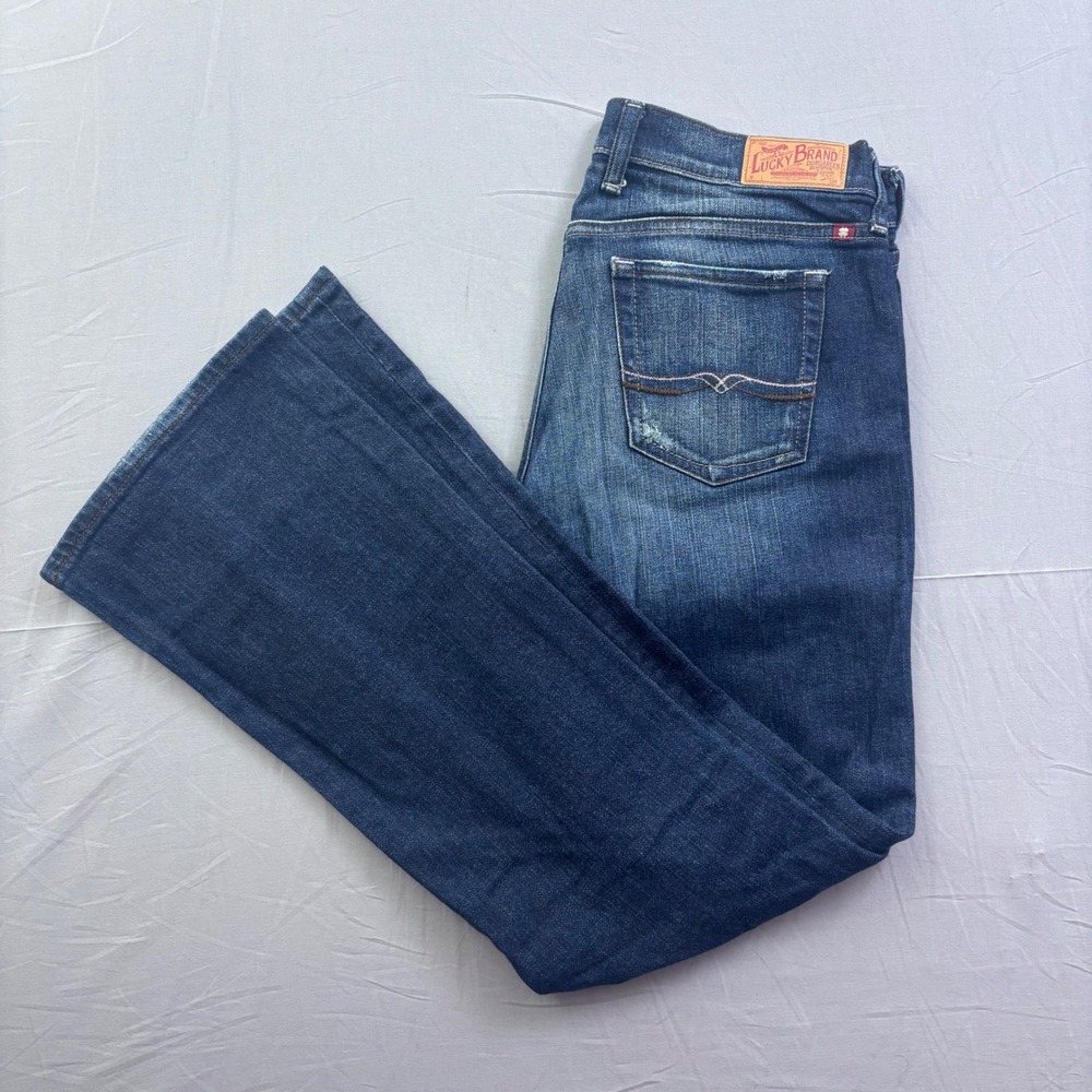 Lucky Brand Sweet N Low Bootcut Jeans Dark Wash Blue Denim Size 8 29 Regular